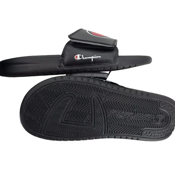 CHAMPION Sandals Women's 7 Monogram Cushion Mega Slides Unisex Adult Black Shoes - Picture 8 of 9